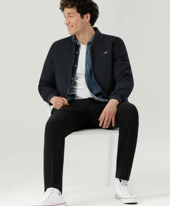 Chaqueta Hombre Bomber With Rib Azul Marino