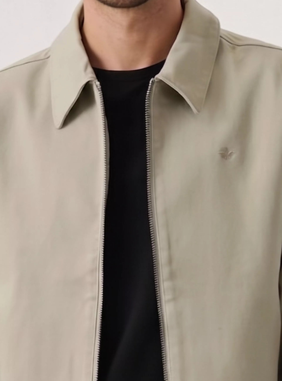 Chaqueta Hombre Laydown Collar Cotton Khaki