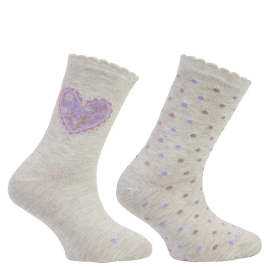 calcetín-niña-2-pares-bamboo-corazón-largo-¾-crudo