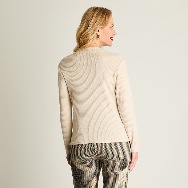 Polera Mujer Lisa Básica Beige
