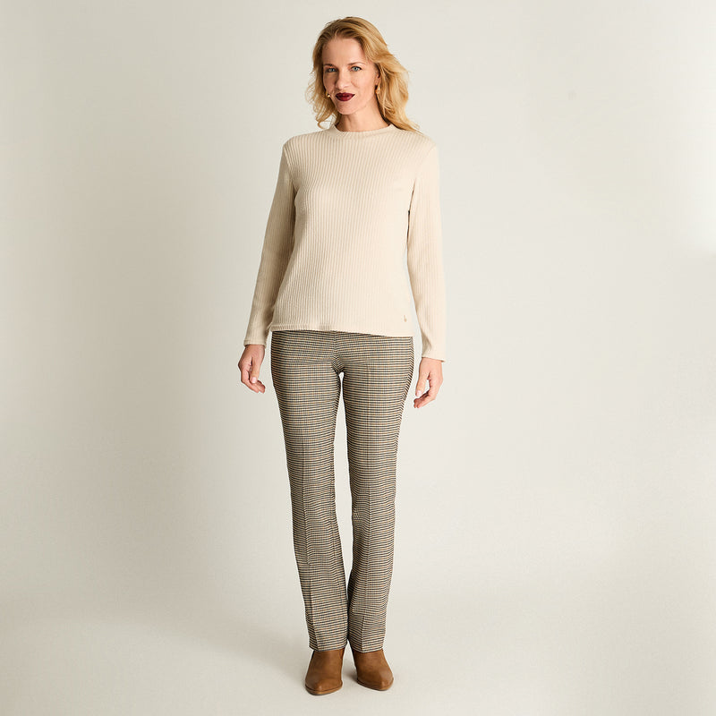 Polera Mujer Lisa Básica Beige