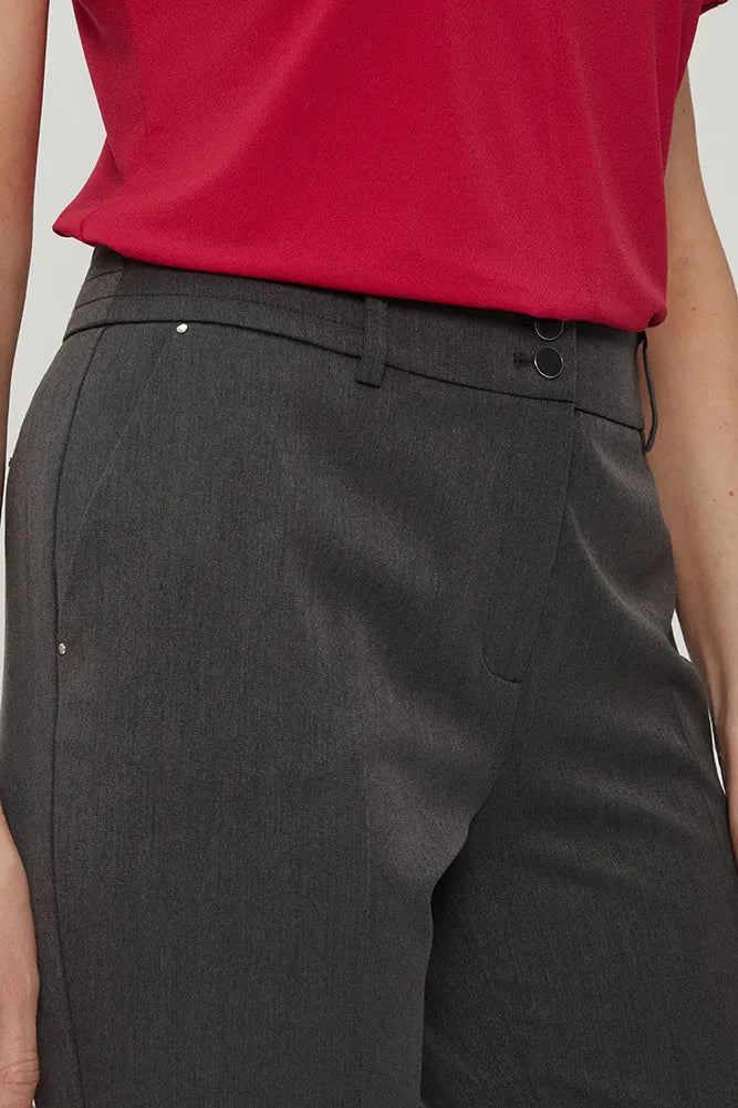 Pantalón Mujer Recto Gris