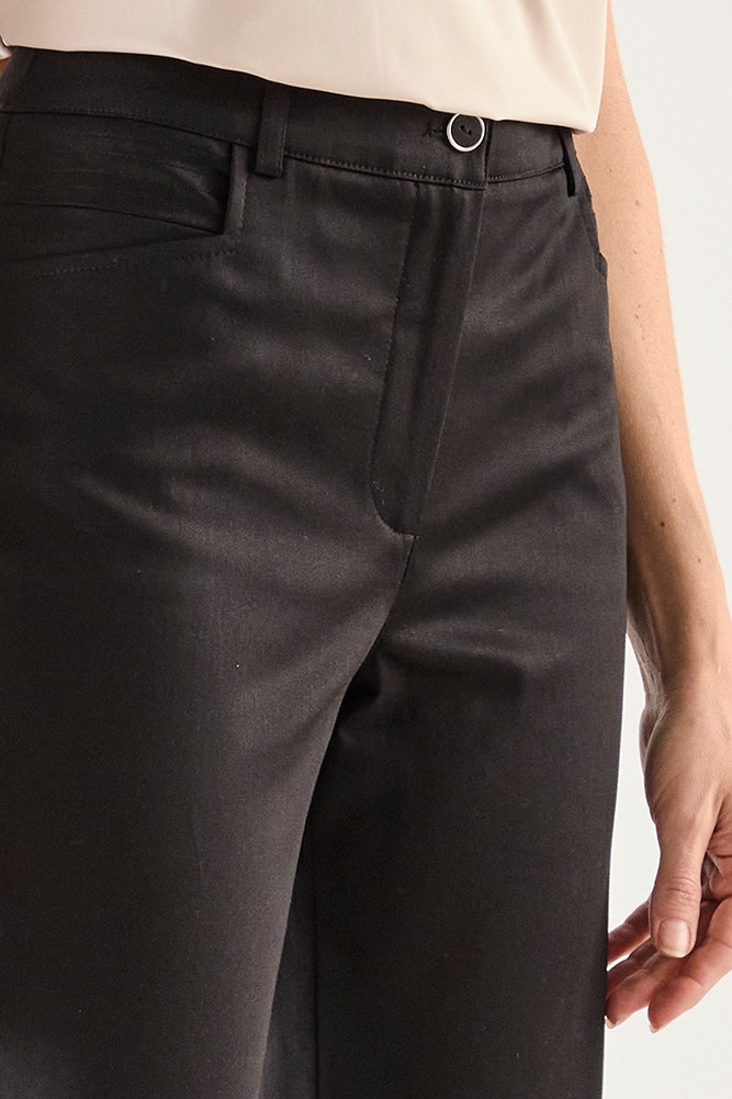Pantalón Mujer Liso Recto Negro