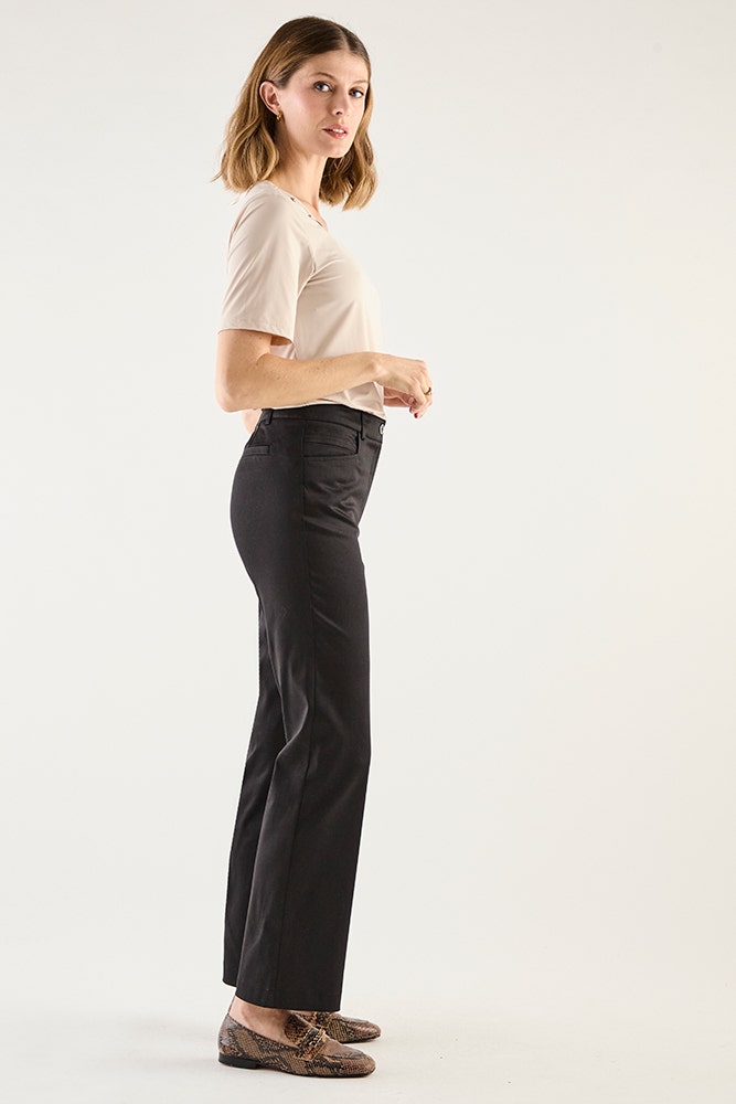 Pantalón Mujer Liso Recto Negro
