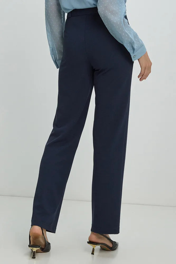 pantalon-mujer-con-lazo-azul-marino