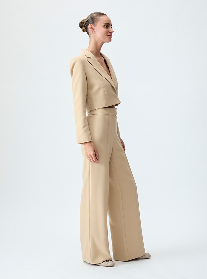 Pantalón Mujer Liso Beige