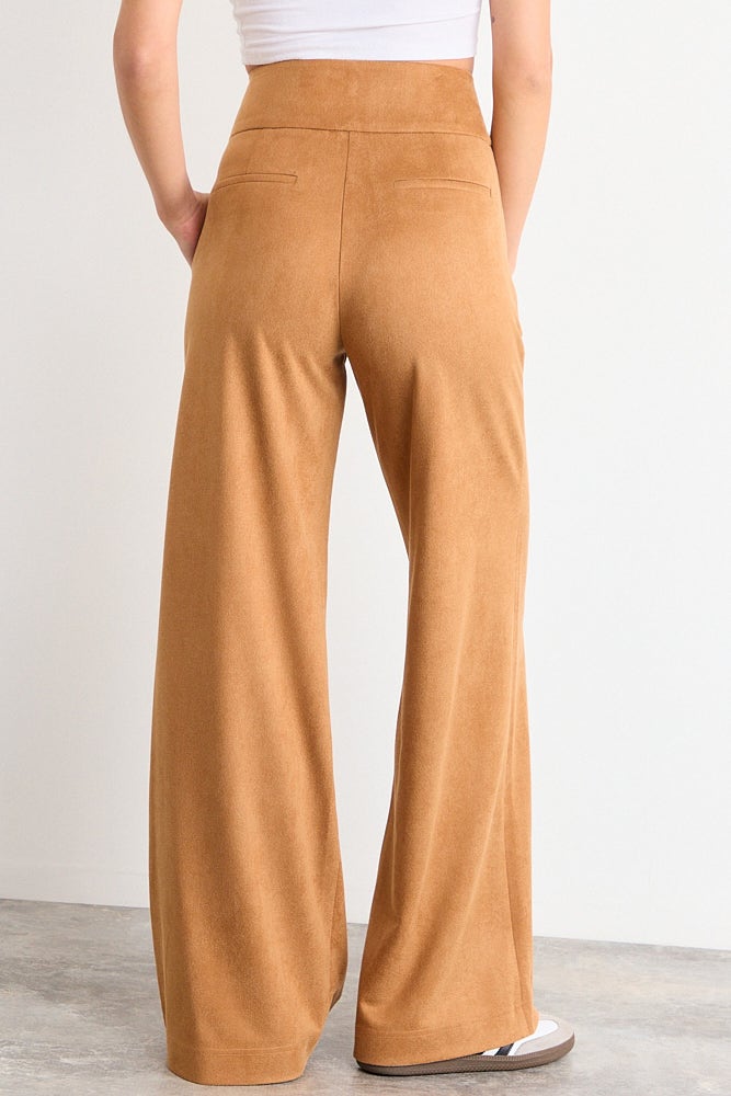 Pantalon Mujer Basico Con Detalles Decortativos Café