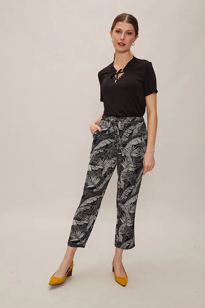 Pantalón Mujer Jogger Estampado Crudo