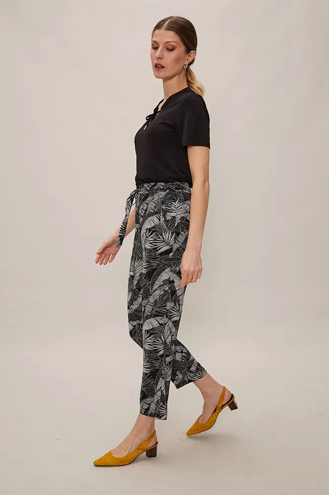 Pantalón Mujer Jogger Estampado Crudo