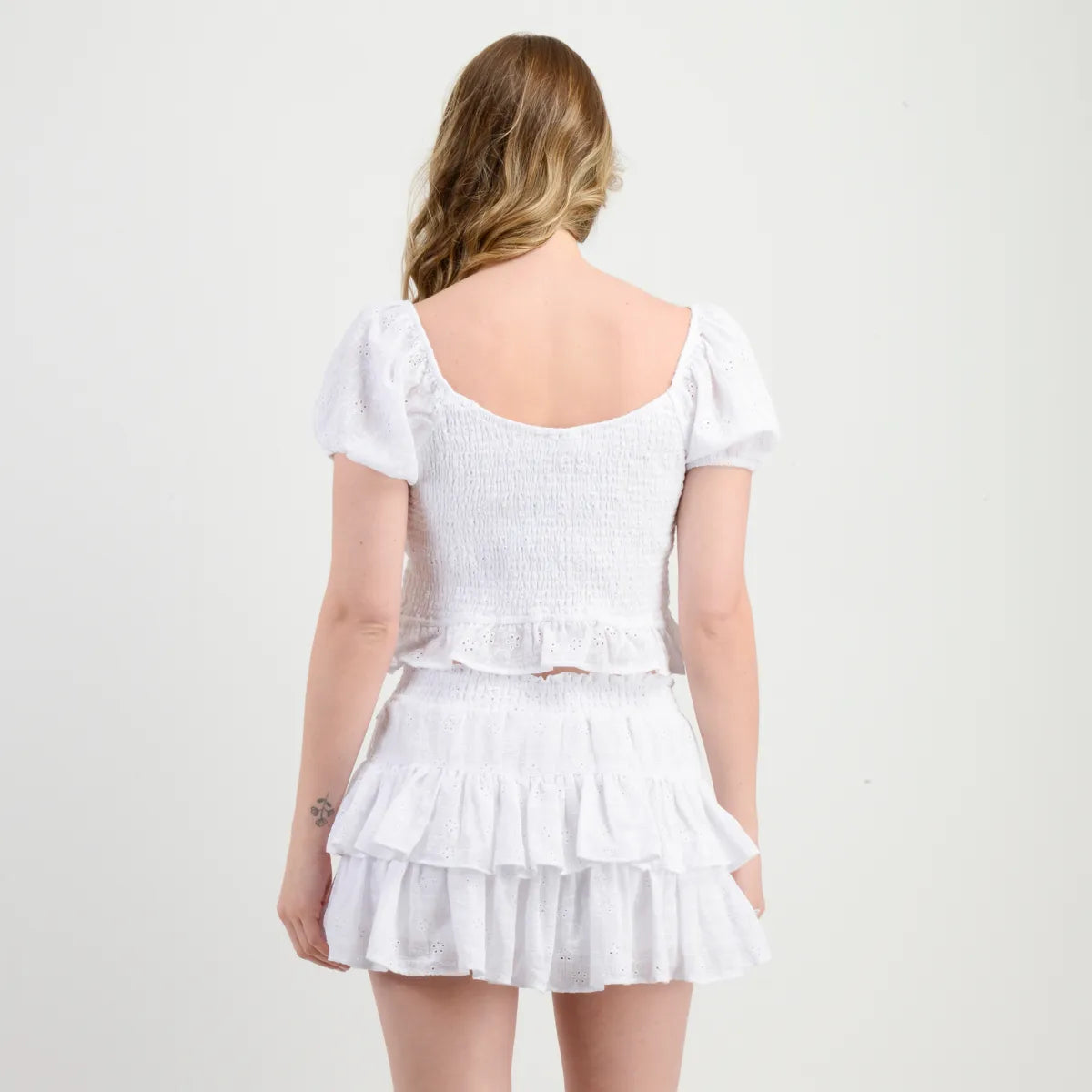 Blusa Mujer Manga Corta Adilah Top Blanco