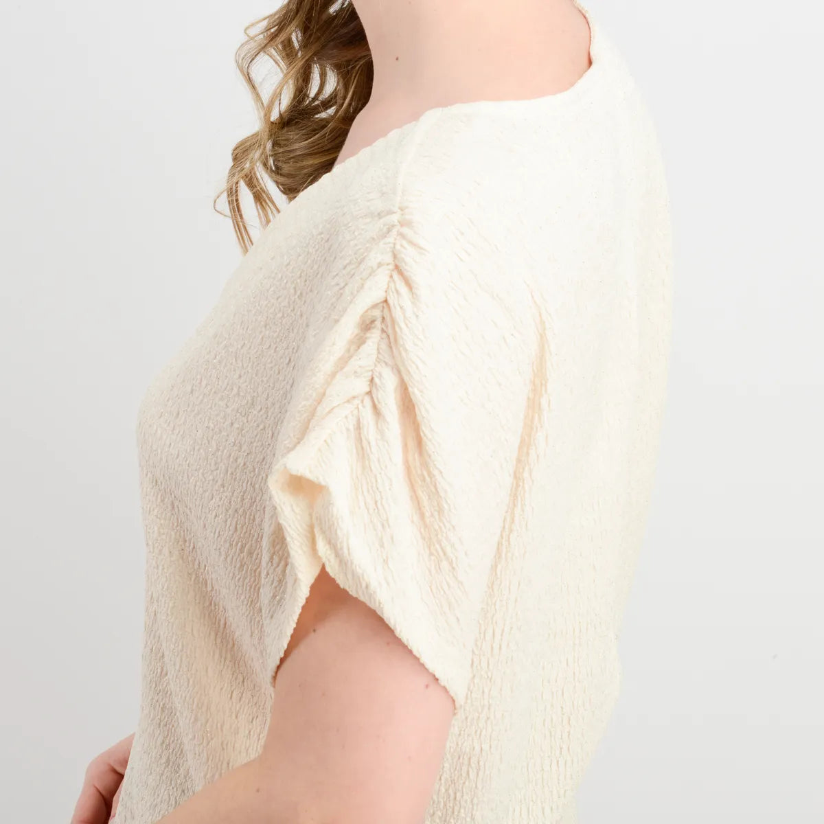 Polera Mujer Manga Corta Camile Beige Claro