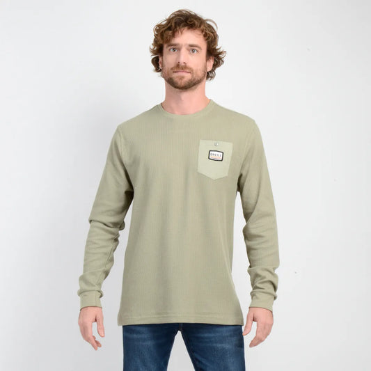 Polera Hombre Manga Larga Wafle Suply Verde Oscuro
