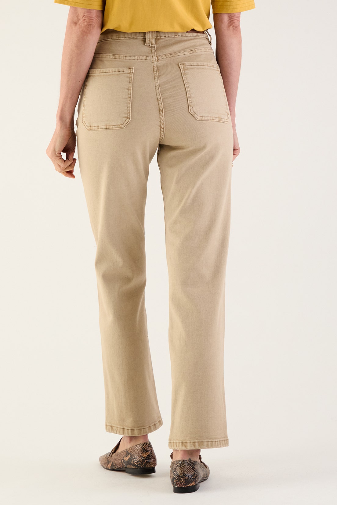 Jeans Mujer Recto Semiformal Beige