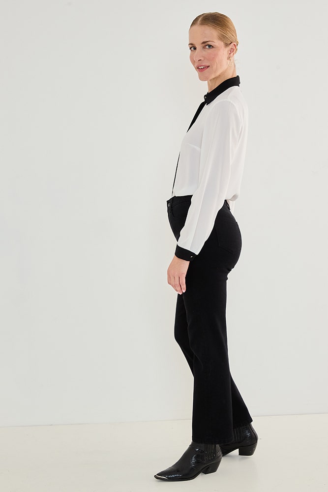 Jeans Mujer Recto Comfort Negro