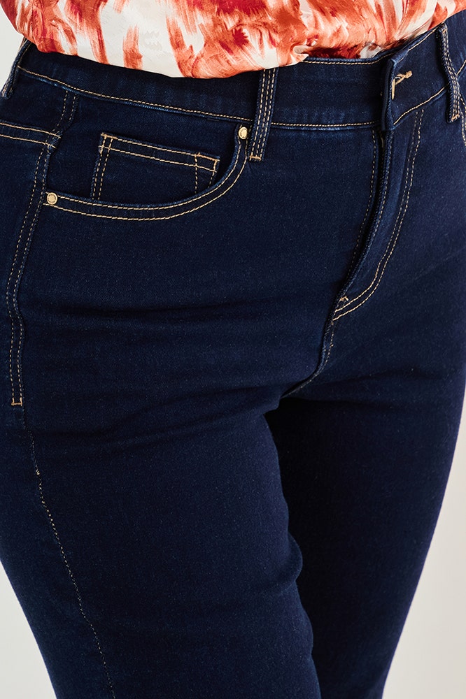 Jeans Mujer Recto Comfort Azul