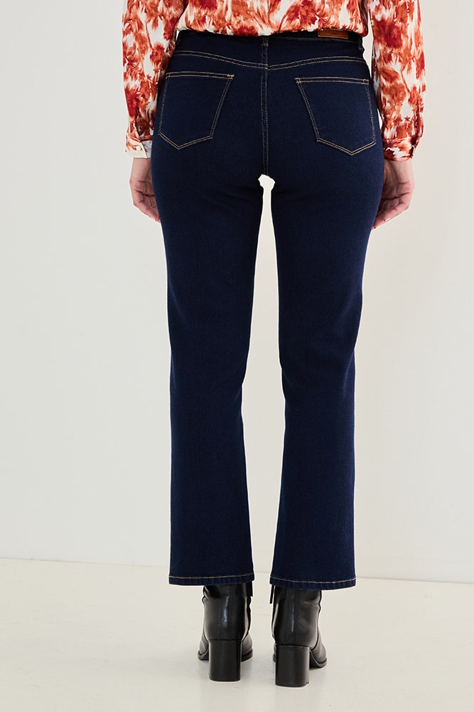 Jeans Mujer Recto Comfort Azul