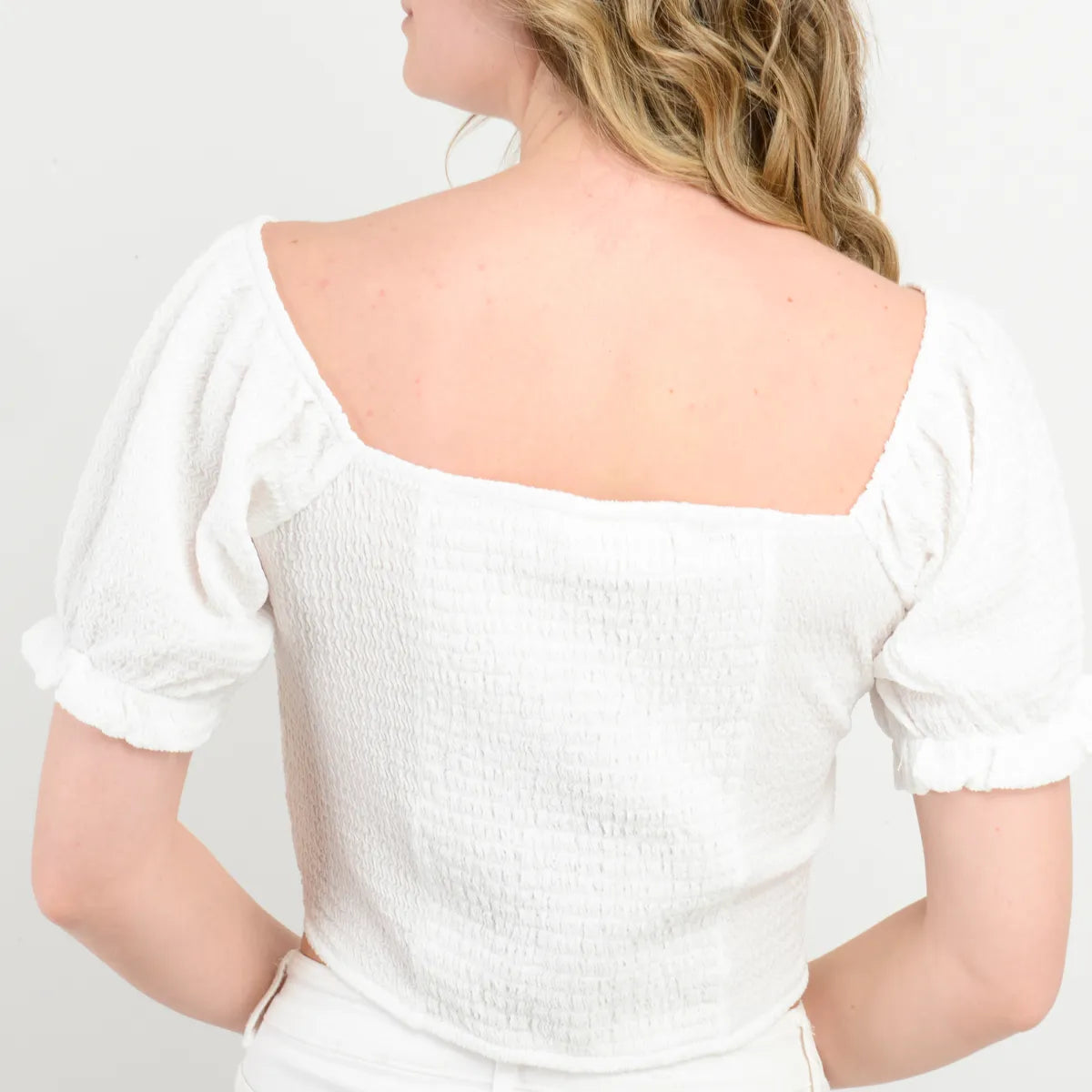 Polera Mujer Manga Corta Leanne Blanco