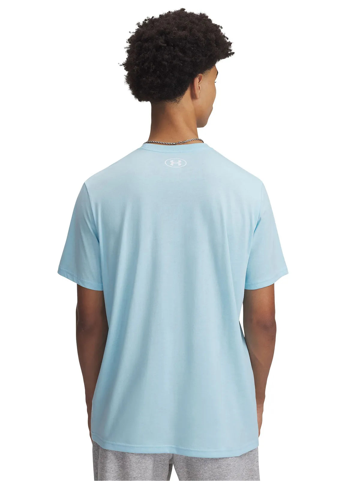 Polera Hombre Manga Corta Lifestyle Logo Celeste