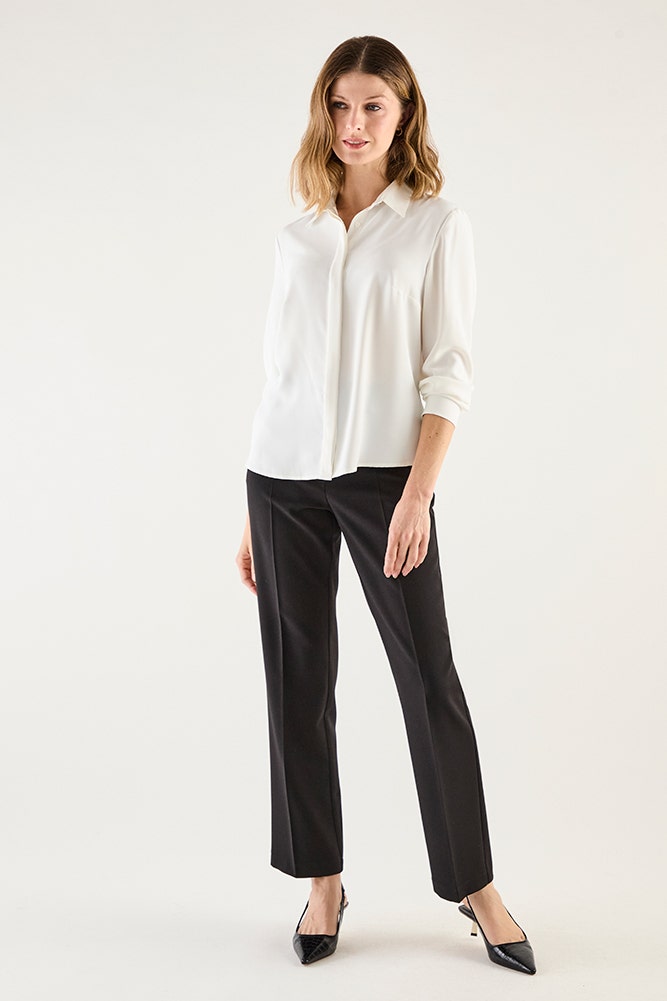 Blusa Mujer Camisera Calce Clásico Crudo