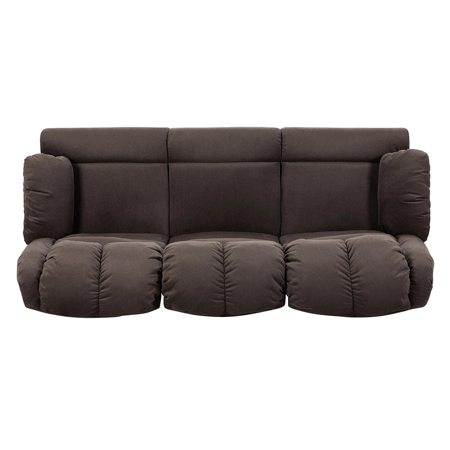 Sofá Reclinable Jarrie Tela Chex Manual 3 Cuerpos Gris