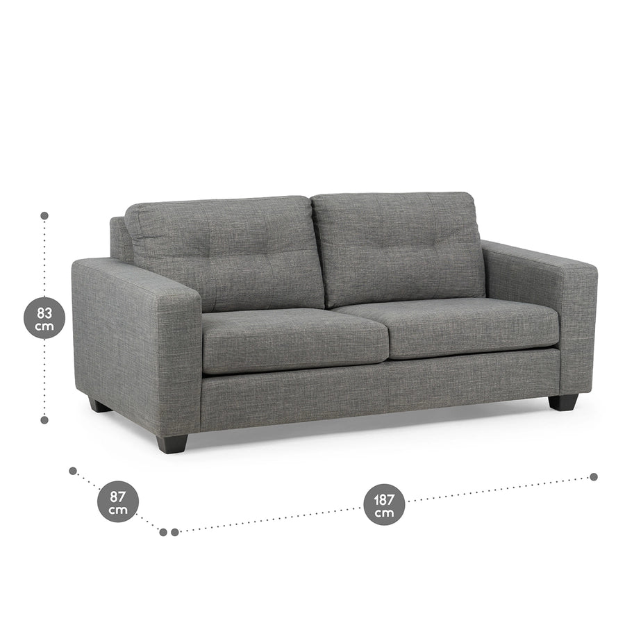 Sofá Mira Tela 2 cuerpos Gris