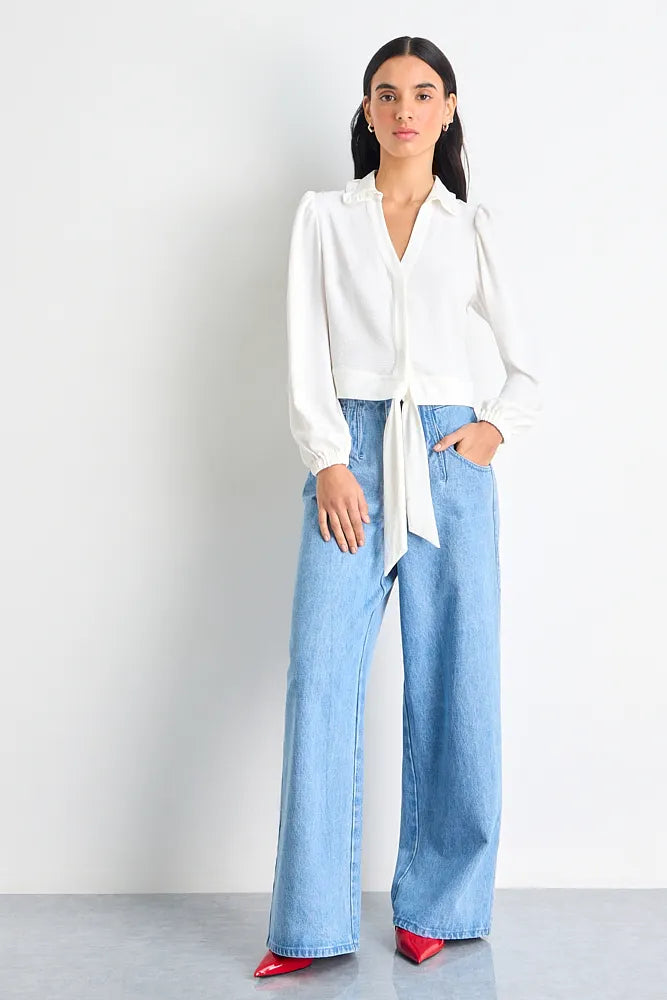 Blusa Mujer Lisa Crudo