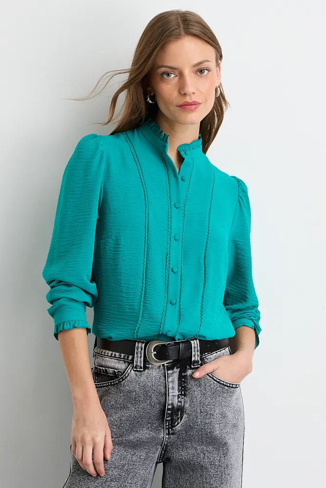 blusa-mujer-lisa-botones-verde-cata