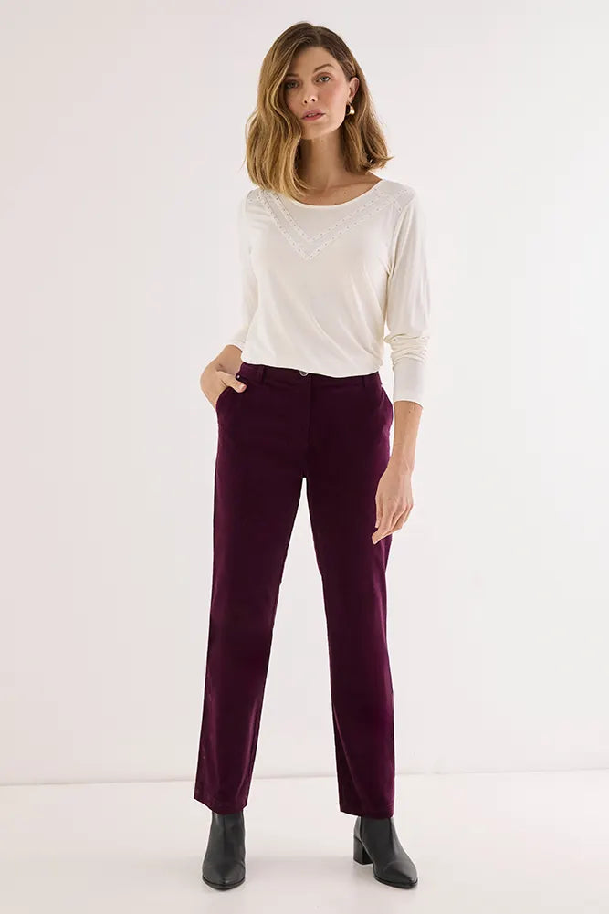 Polera Mujer Con strass Crudo