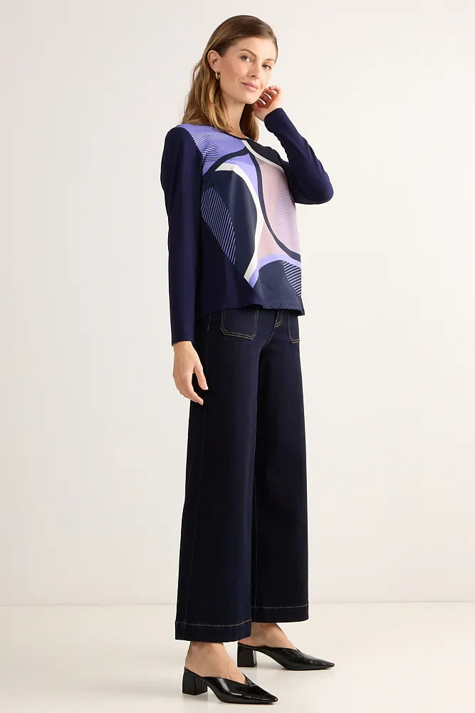 polera-mujer-doble-tela-estampada-azul