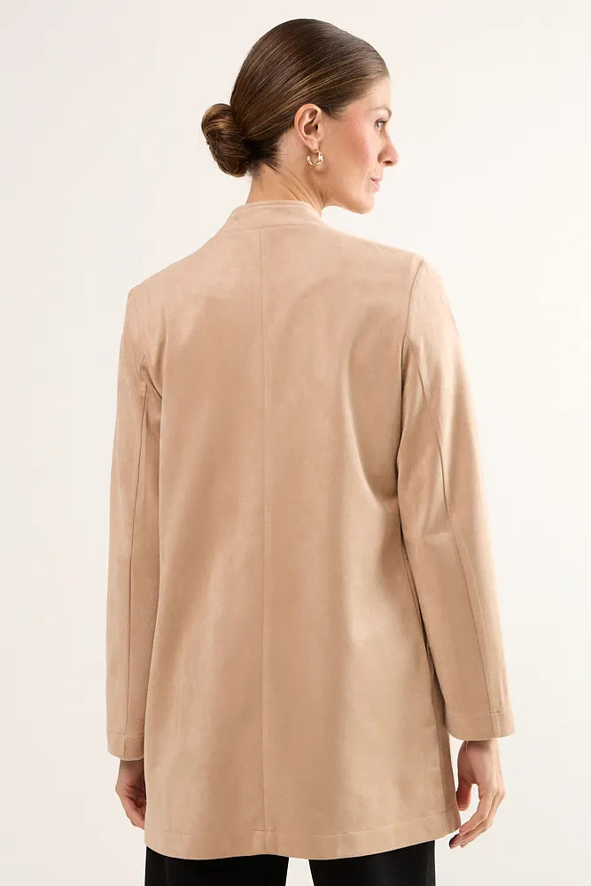 Tapado Mujer liso de suede Beige