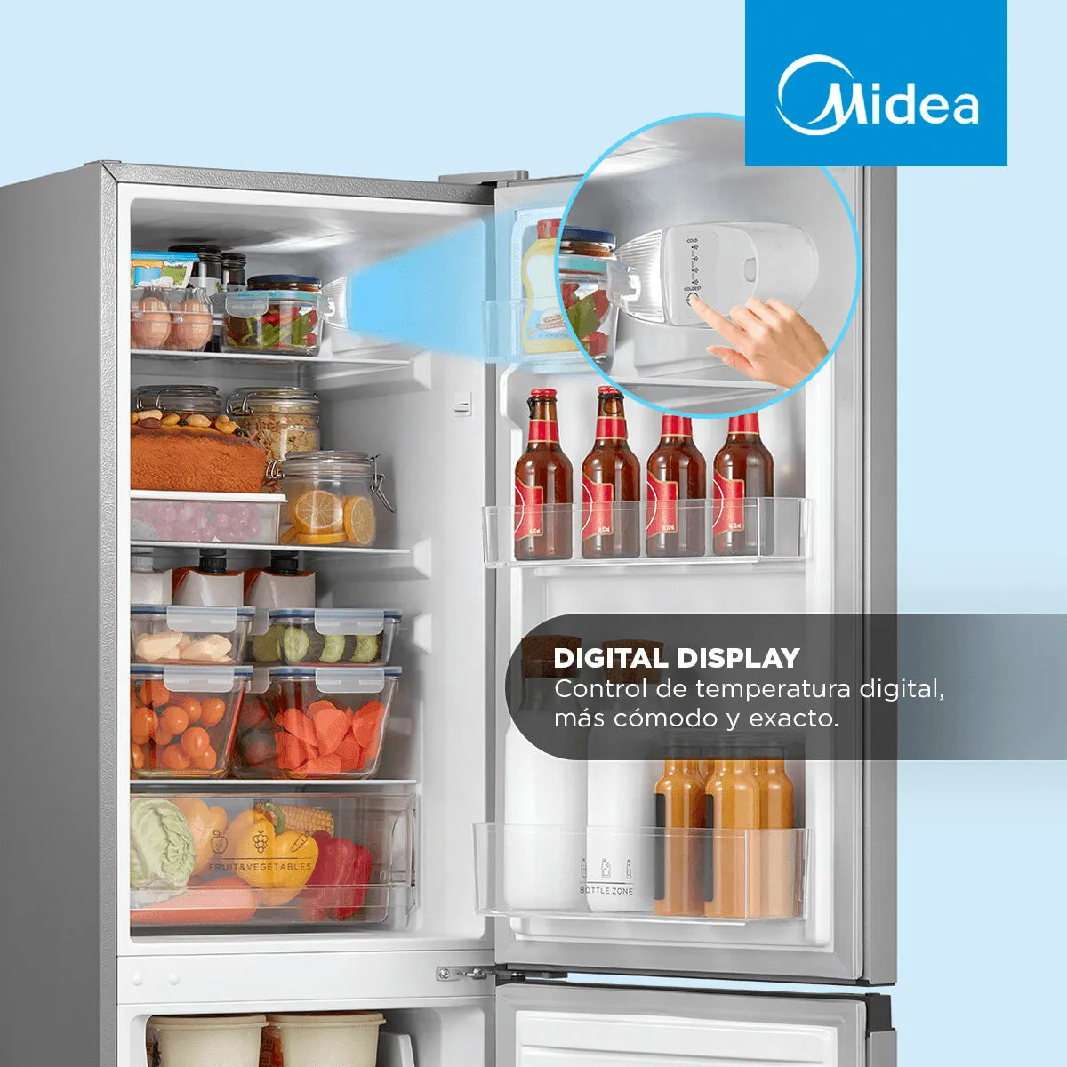 Refrigerador Bottom Freezer Frío Directo Light Silver 169 lts