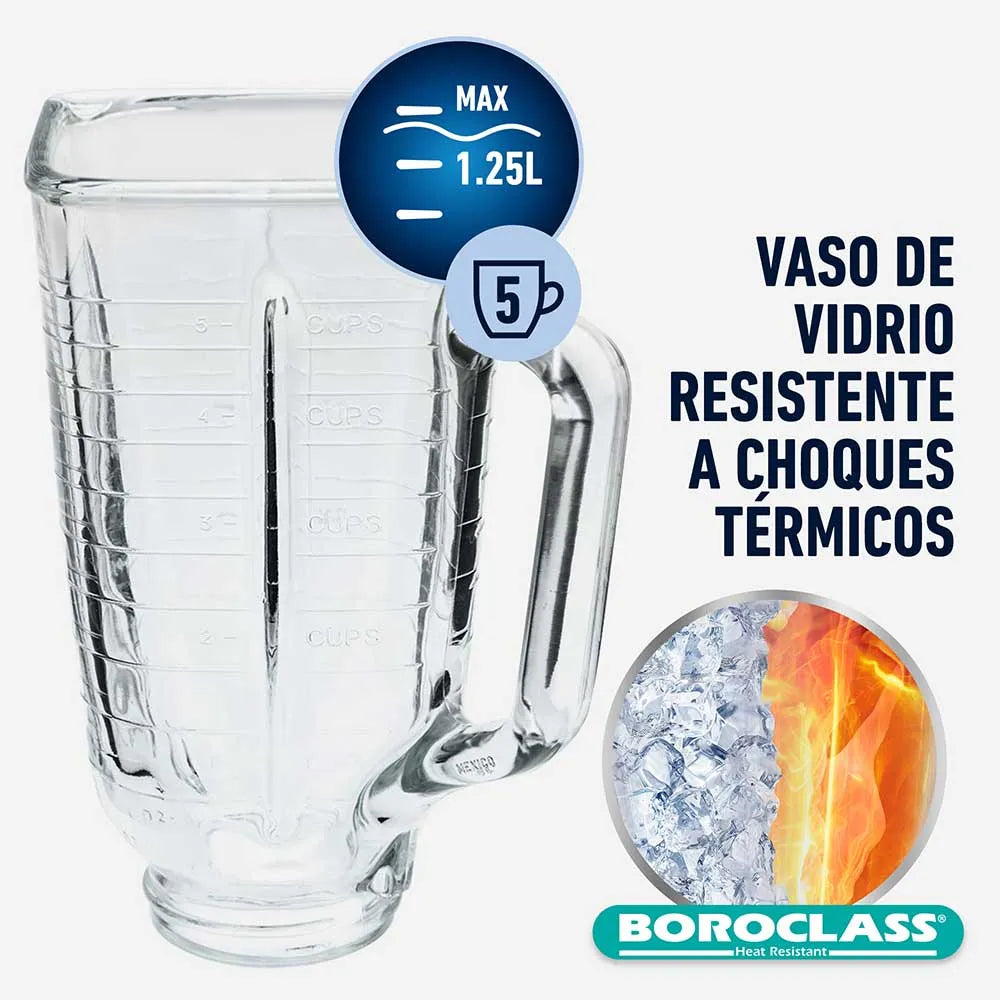 Vaso vidrio Boroclass® de 1.25 l para la licuadoras Oster