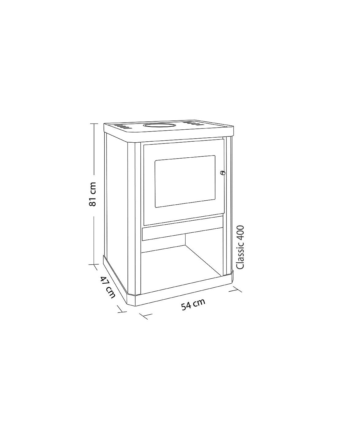 Estufa a Leña Classic 400 Rojo Italiano