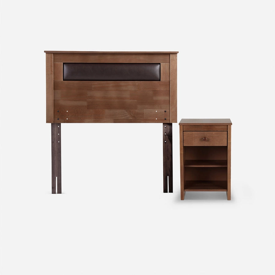 Cama New Style 4 Plus 1,5 Plazas + Muebles Ferrara Chocolate