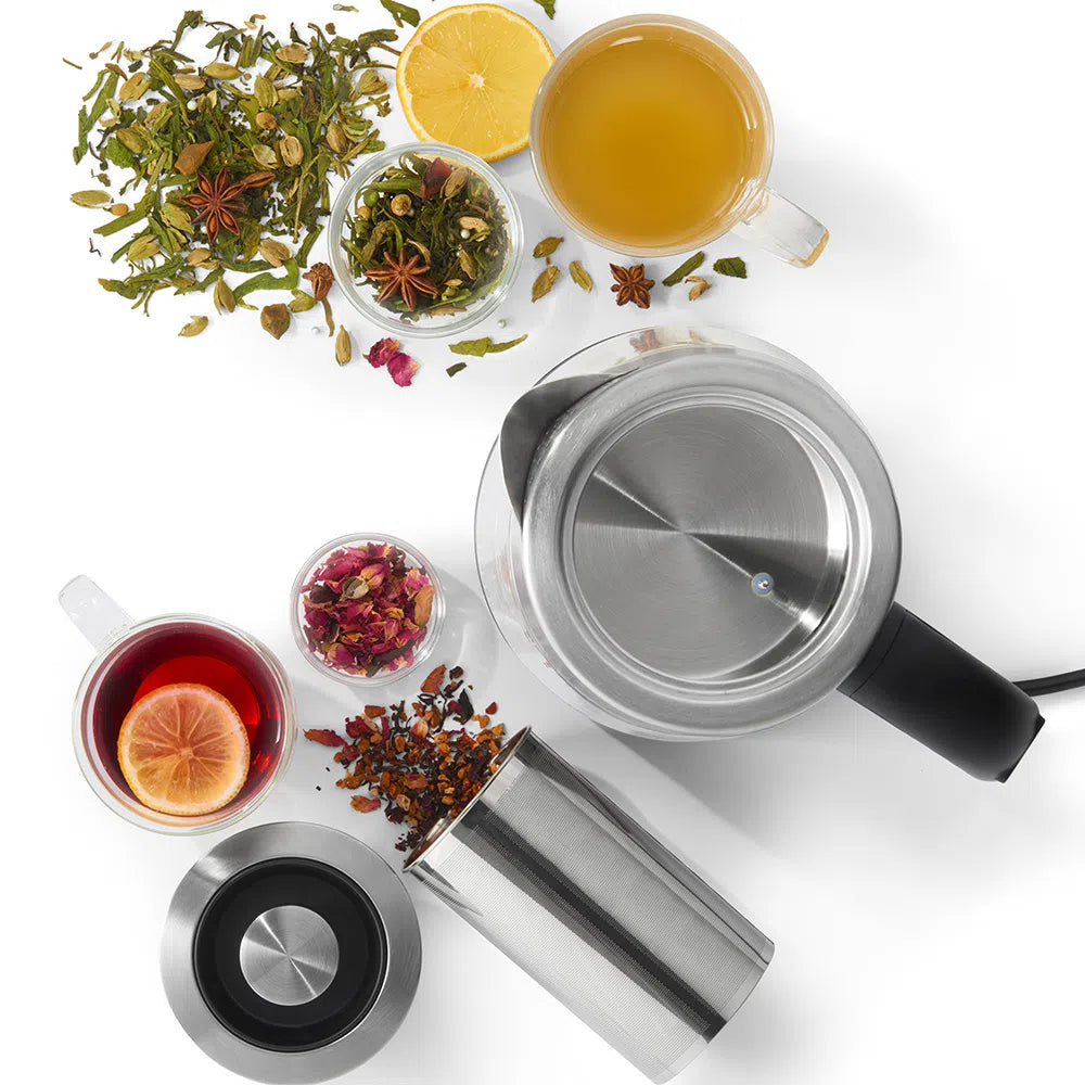 Hervidor eléctrico de vidrio con selección de temperatura e infusor de té BVSTKT8990