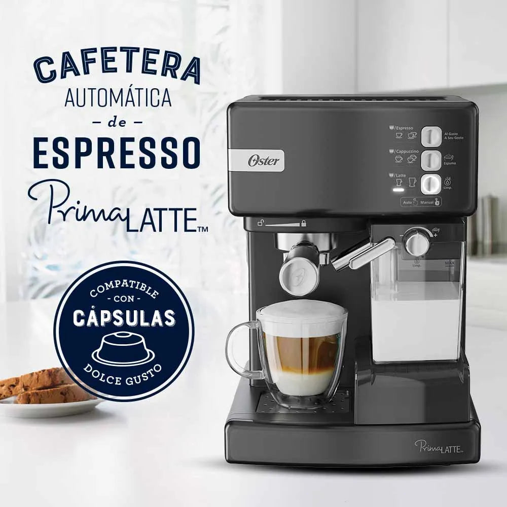 Cafetera automática de espresso negro metálico Oster® PrimaLatte™ BVSTEM6603B