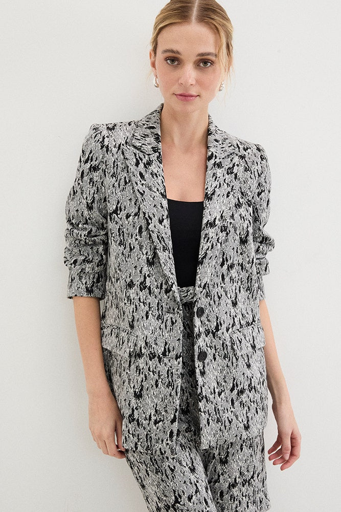 Blazer Mujer Con Solapa Y Forro Cruce De Un Botón Negro