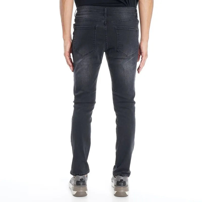 Jeans Hombre Slim Tiro Medio Black Five Pockets Basic Negro