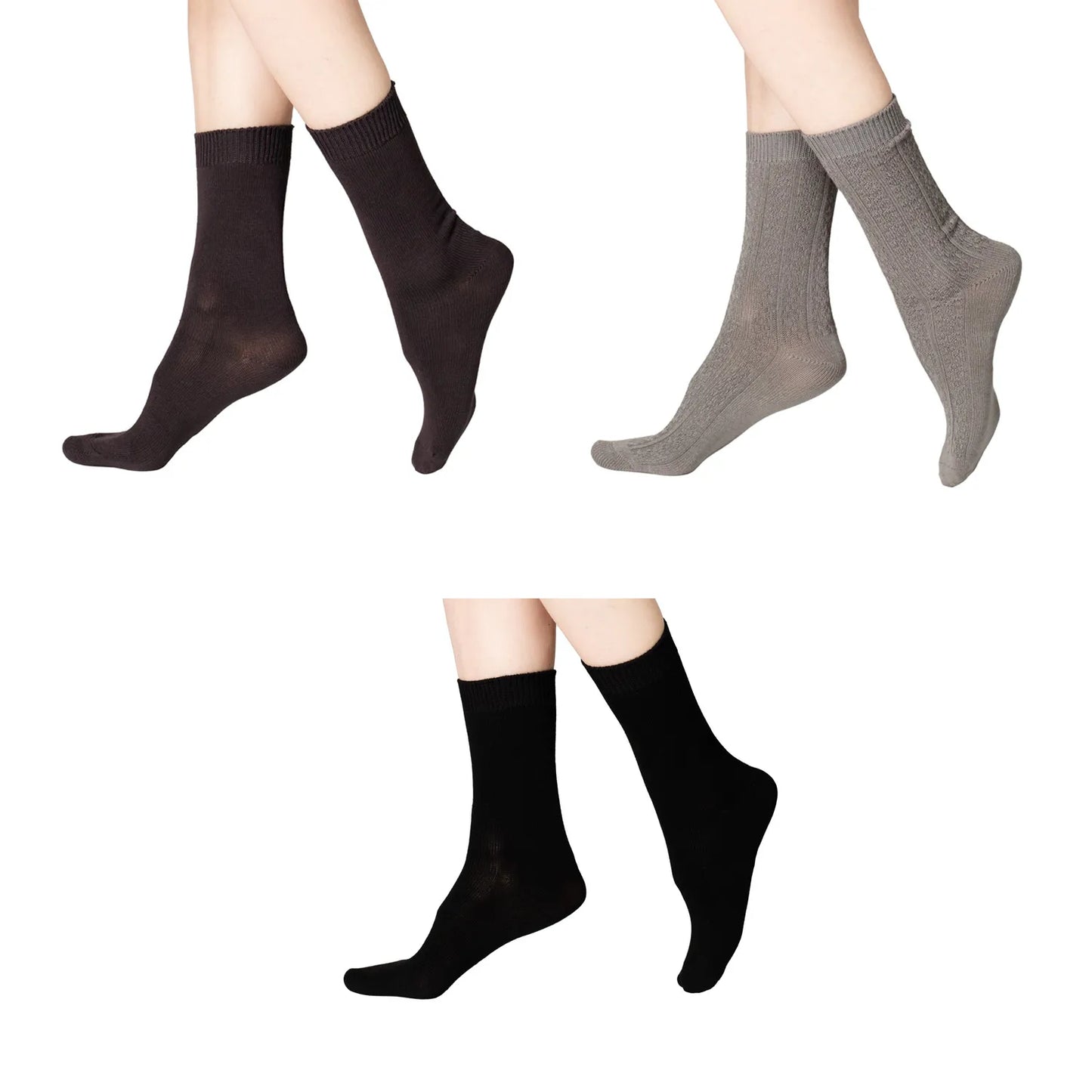 calcetin-mujer-corto-bambú-pack-3-negro