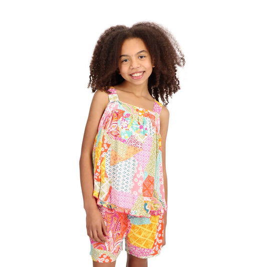 pijama-niña-corto-viscosa-naranjo-