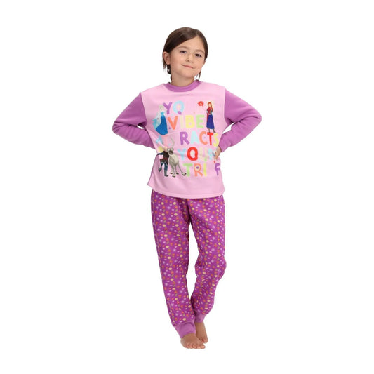 pijama-niña-algodón-frozen-malva