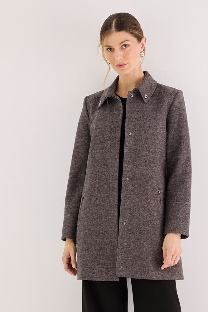 Chaquetón Muflón Cuello Camisero Gris Marengo