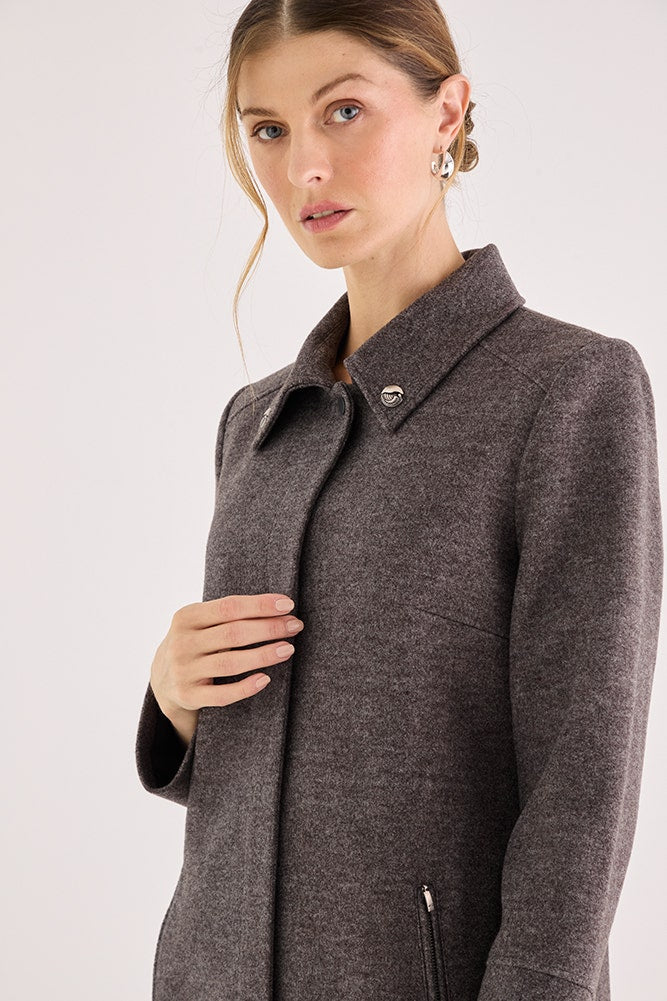 Chaquetón Muflón Cuello Camisero Gris Marengo