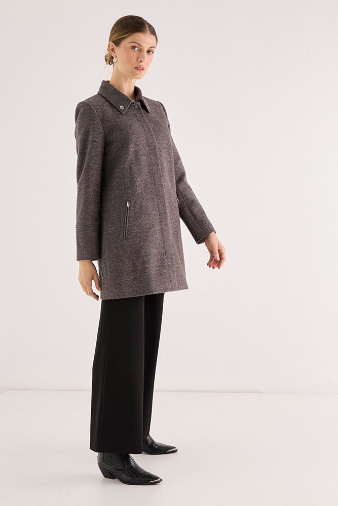Chaquetón Muflón Cuello Camisero Gris Marengo