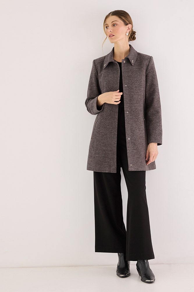 Chaquetón Muflón Cuello Camisero Gris Marengo