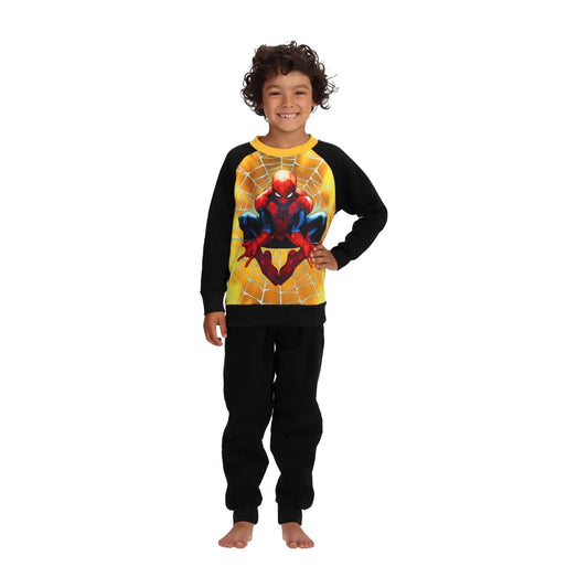 pijama-niño-algodón-spiderman-negro