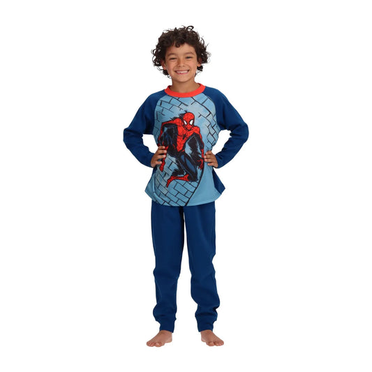 pijama-niño-algodón-spiderman-azul-