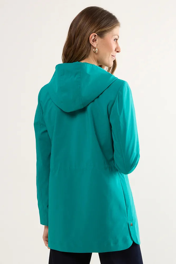 trench-mujer-sport-con-gorro-turquesa