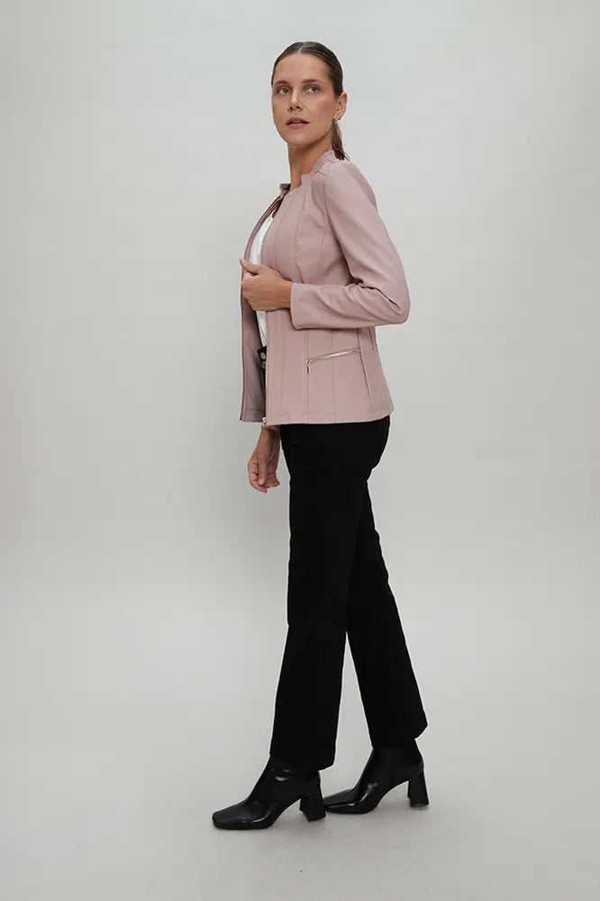 Chaqueta Mujer De Ecocuero Rosa