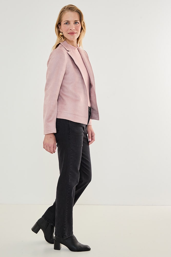 Chaqueta Mujer de Antelina Abierta Rosado